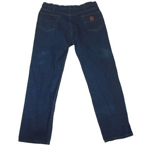 Carhartt Jeans‎ Mens 38x32 Blue Denim Relaxed Fit Straight Leg Outdoors Workwear
